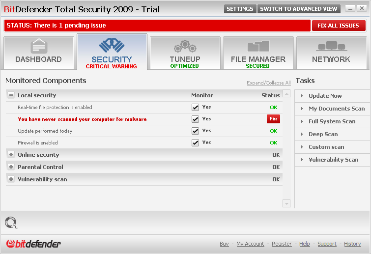 Комплексний проактивний захист BitDefender Total Security 2009 Build 12.0.12.0
